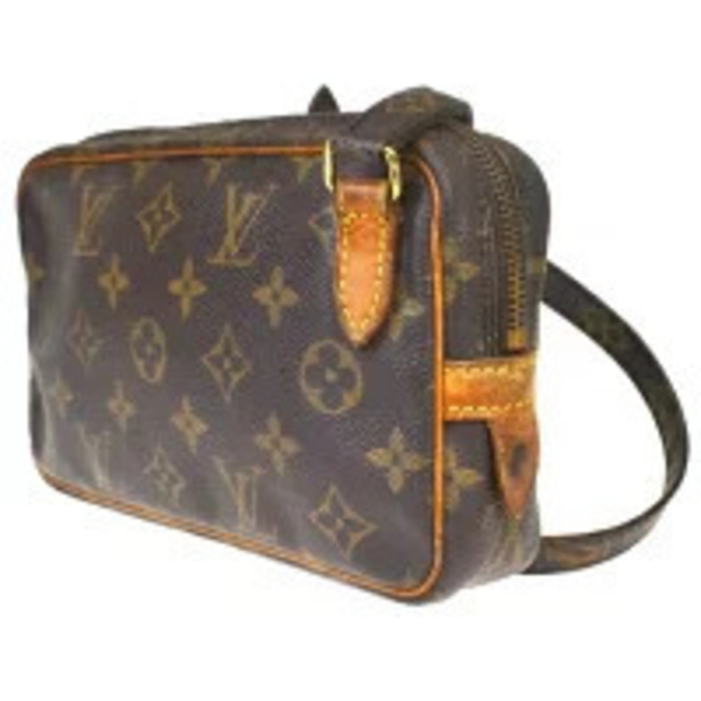Louis Vuitton Shoulder Monogram Marly Bag Pochette Bandouliere Leather Brown